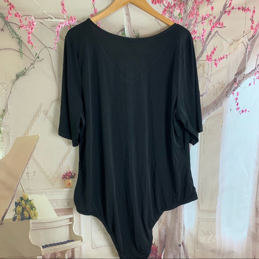 NEW TORRID BLACK STUDIO KNIT V-NECK BODYSUIT - Picture 6 of 11